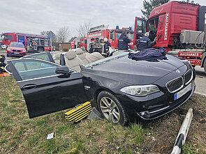 Verkehrsunfall Pkw gegen Lkw