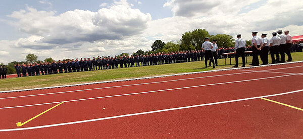 Juinior firefighters support badge awarding ceremony