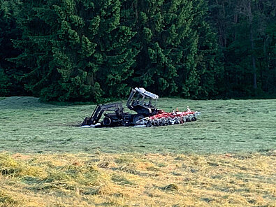 Burning tractor on 05/31/2023