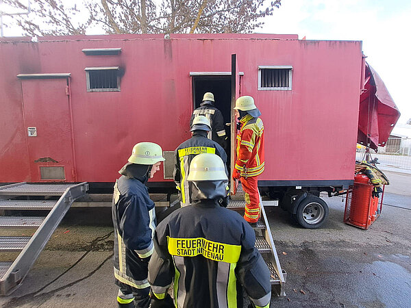 Entering the fire container