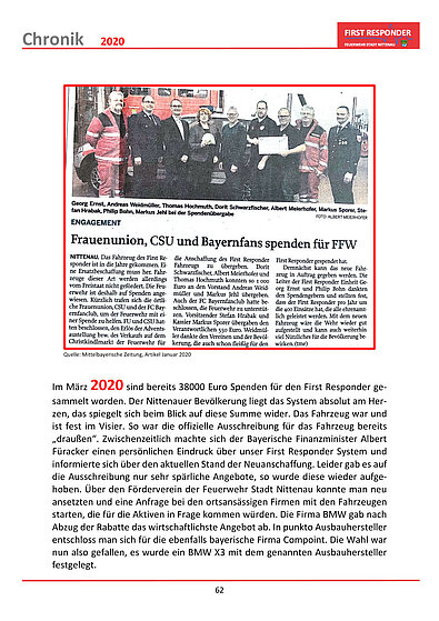 Chronicle '20 Jahre First Responder Nittenau' - page 62