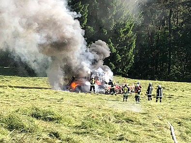 Burning tractor on 05/31/2023